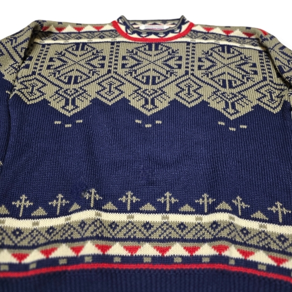 Vintage Obermeyer Wool Blend Juneau Fair Isle Matterhorn Ski Sweater - Picture 2 of 5